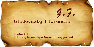 Gladovszky Florencia névjegykártya